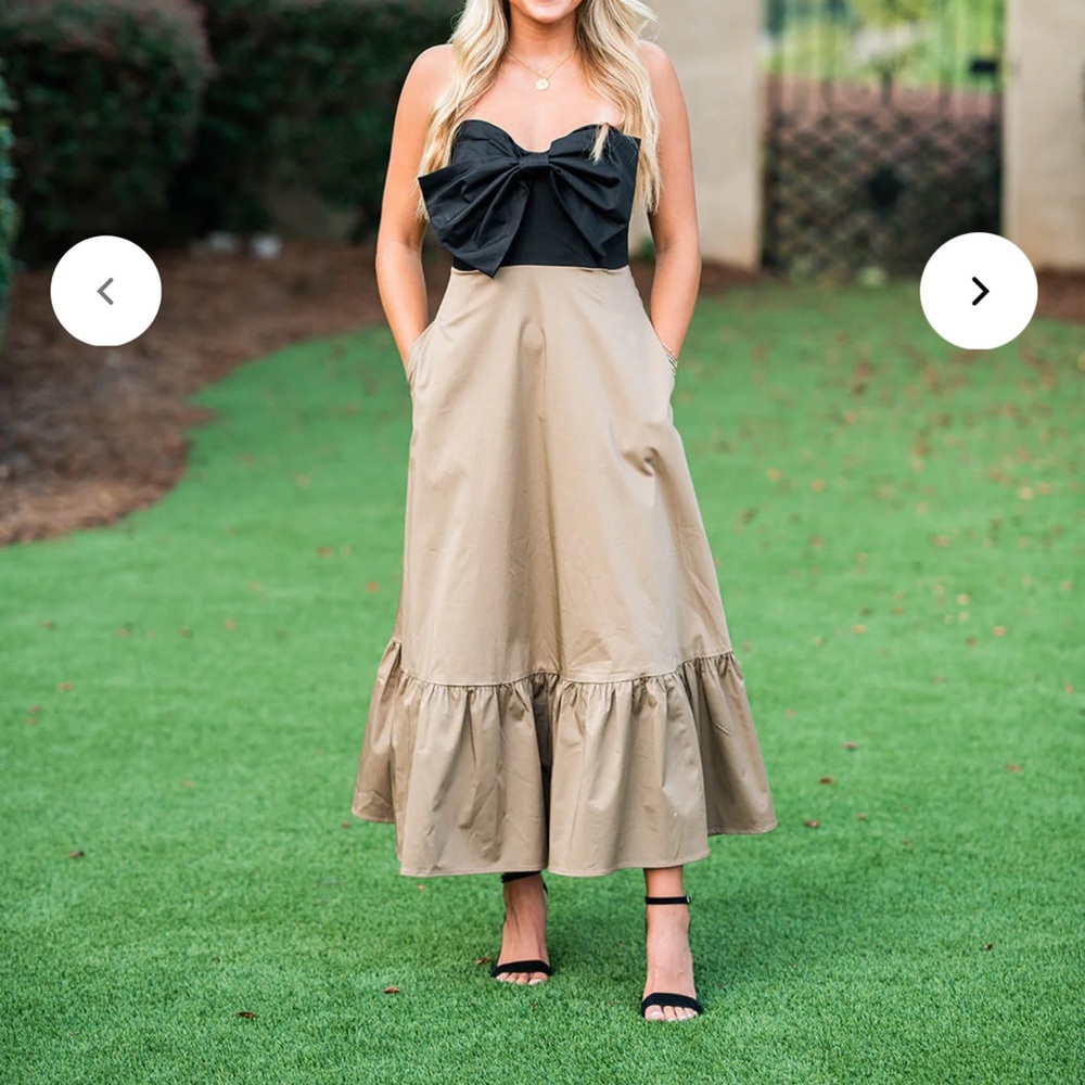Midi Bow Front Dress with pockets